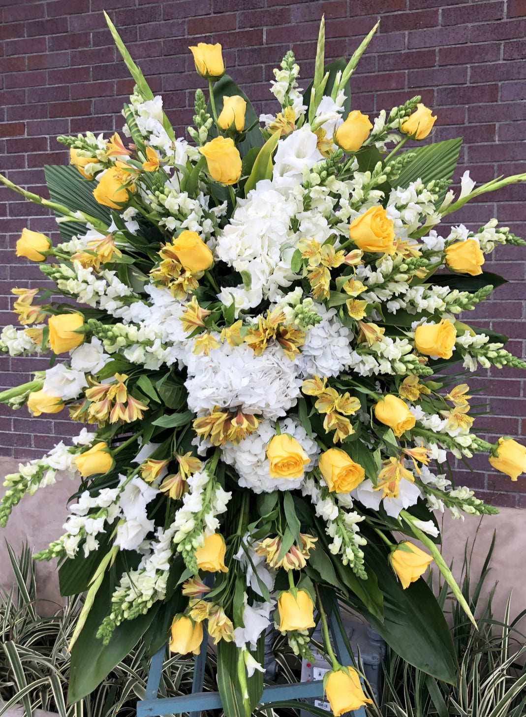 Elegant Yellow Funeral Spray